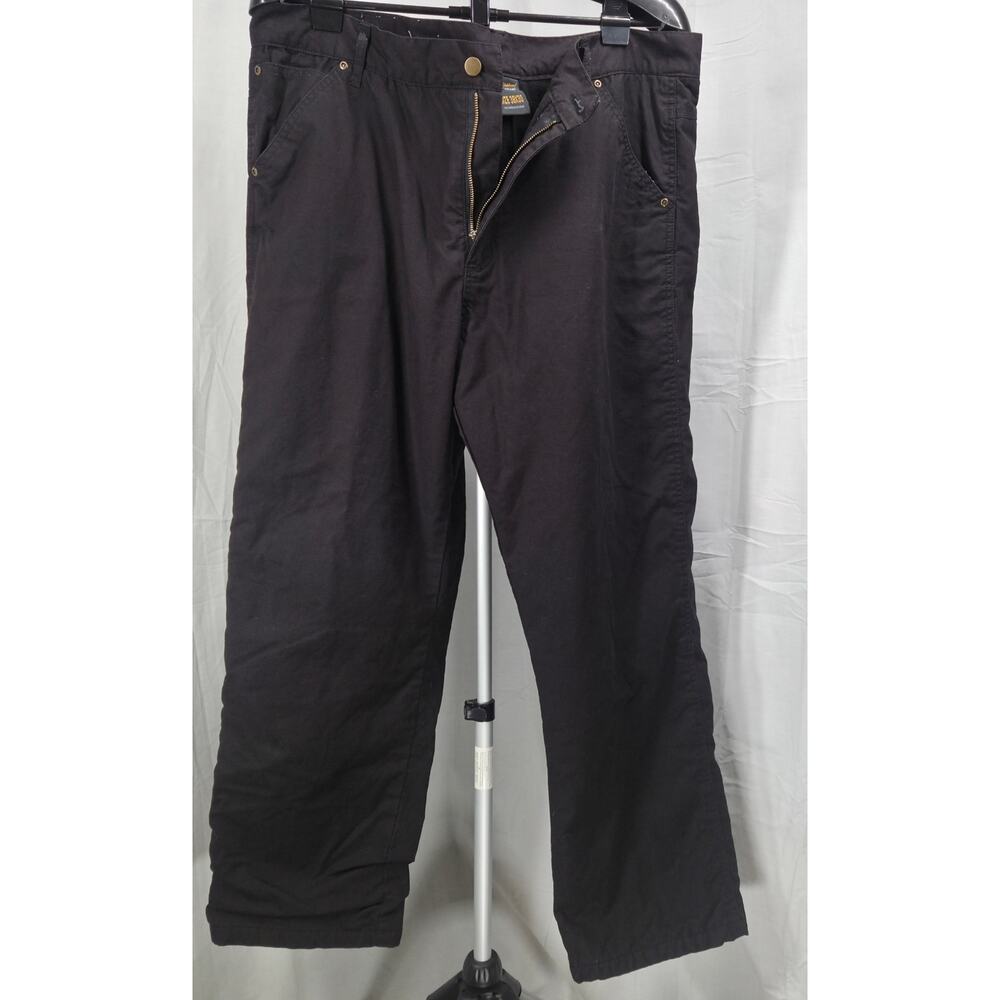 Golden Elephant Fleece Lined Work Pants Men 38x30 Black Utility Outdoor Warm